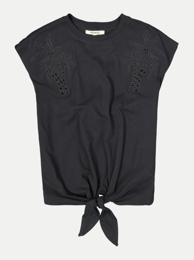 Garcia T-Shirt mit Stickerei- Details bei Robert Ley