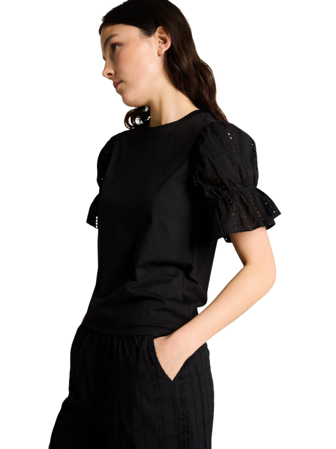Tom Tailor Denim Loose Fit T-Shirt mit Lochstickereien bei Robert Ley