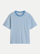 Marc O'Polo DENIM Basic T-Shirt mit Streifenmuster 5702-Light Blue_Multi_04 bei Robert Ley