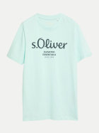 s.Oliver RED LABEL T-Shirt mit Logo-Print 64D1-BLUE GREEN bei Robert Ley