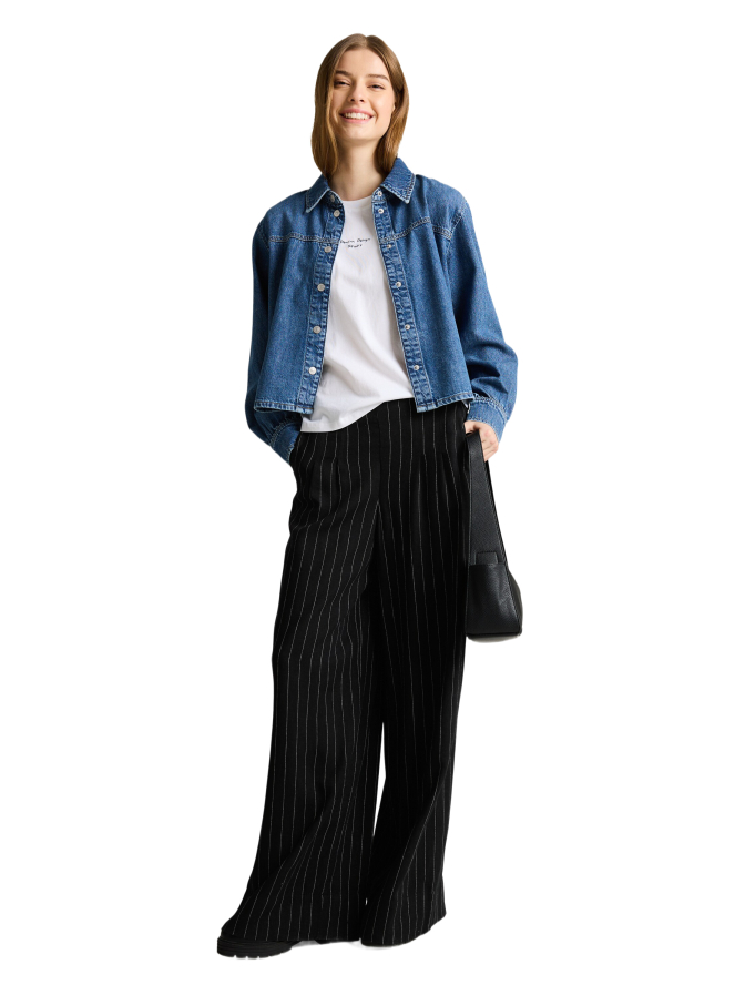 Tom Tailor Denim Wide- Leg Hose mit Leinenanteil bei Robert Ley