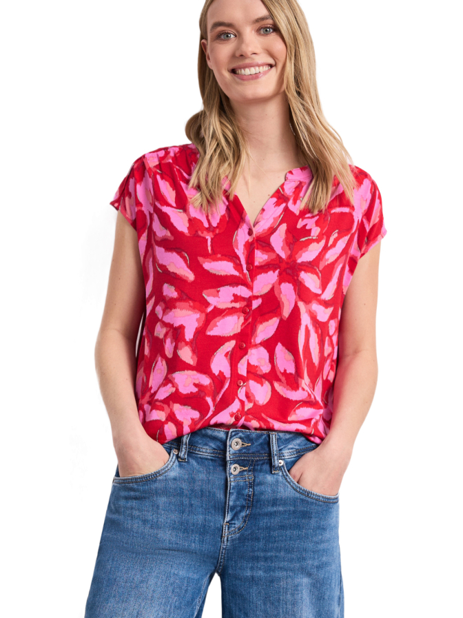 Street One Shirt mit Knopfleiste und Allover-Print bei Robert Ley