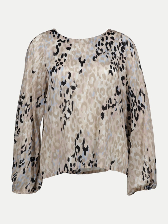 IVI Collection Lockere Seidenbluse mit Leo-Design bei Robert Ley