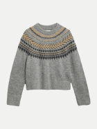 Barbour Oversized Wollpullover mit Fair-Isle-Muster MI12 grey multi bei Robert Ley
