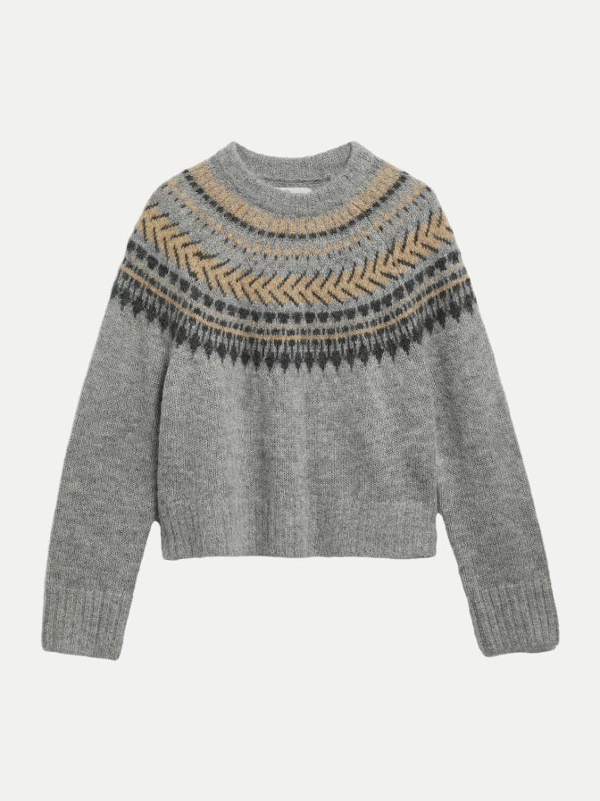 Barbour Oversized Wollpullover mit Fair-Isle-Muster bei Robert Ley