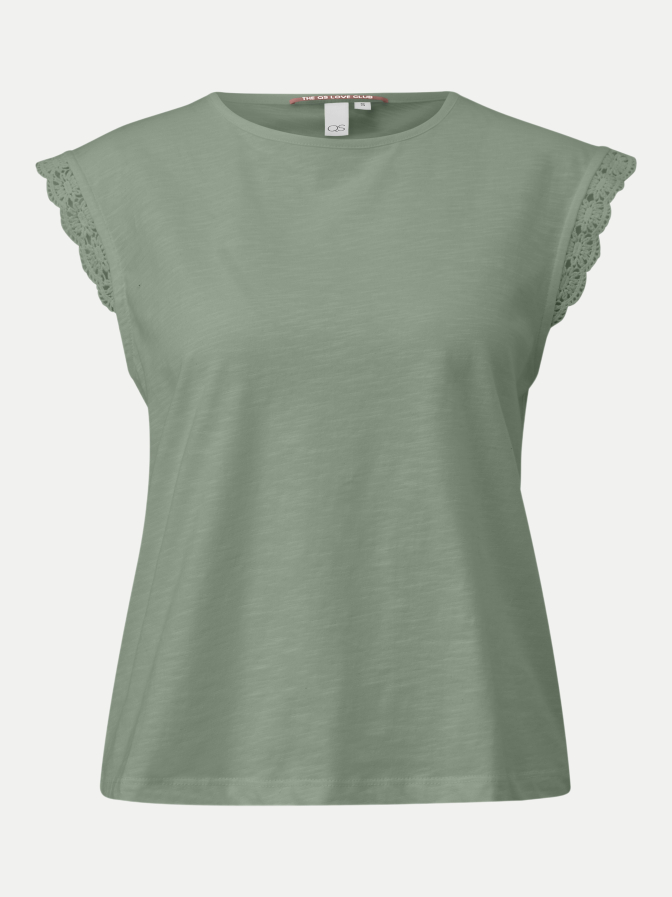 Q/S designed by T-Shirt mit Spitzendetails am Ärmel bei Robert Ley