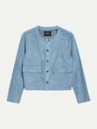 s.Oliver BLACK LABEL Jacke in Veloursleder-Optik 5318-BLUE bei Robert Ley