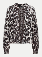 Monari Flauschige Leo-Strickjacke 569-black coffee gemustert bei Robert Ley