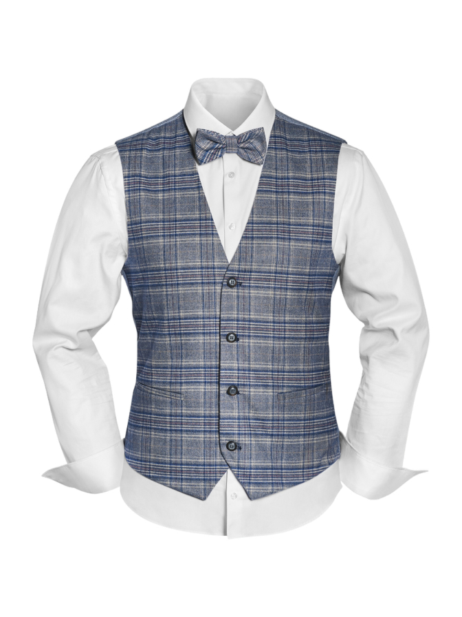 Prince Bowtie Vintage-Outfit mit Weste, Krawatte & Einstecktuch in Viskosemischung bei Robert Ley