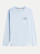 Tommy Hilfiger Langarm- Shirt mit Logo-Print C1O-BLUE bei Robert Ley