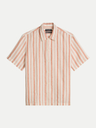 Marc O'Polo Kurzarm-Hemd aus Baumwoll-Seiden-MIx 9467-Medium Orange_Multi_39 bei Robert Ley