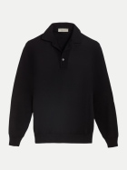 Filippo De Laurentiis Langarm-Polo aus Merino-Wolle 990-black bei Robert Ley