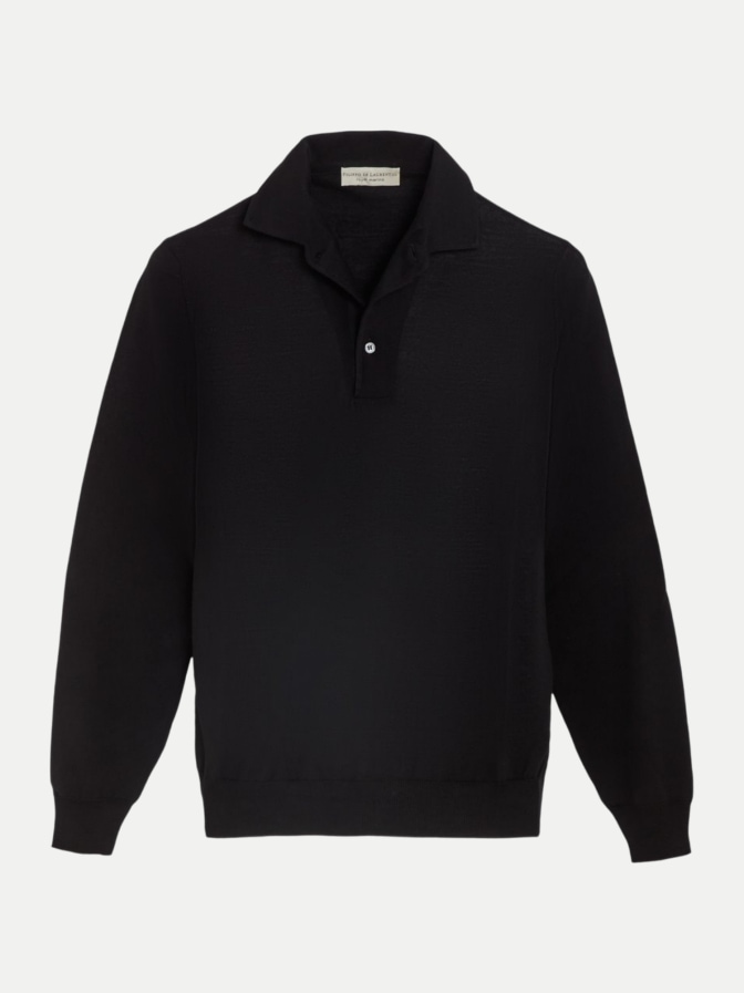 Filippo De Laurentiis Langarm-Polo aus Merino-Wolle bei Robert Ley