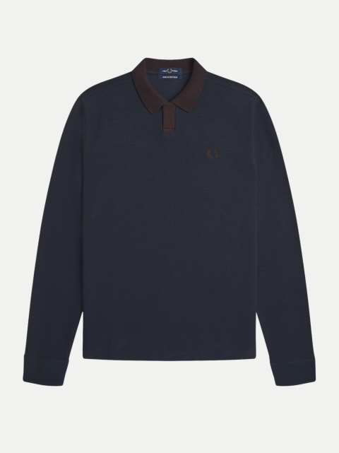 Fred Perry Langarm Poloshirt aus Jacquardstoff bei Robert Ley