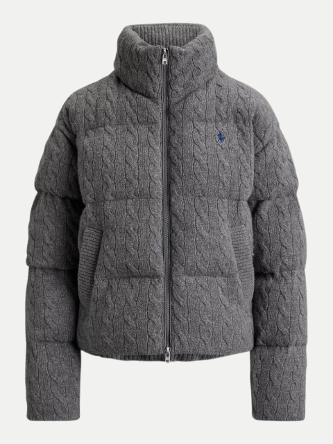 Polo Ralph Lauren Woll-Kaschmir-Pufferjacke mit Zopfmuster bei Robert Ley