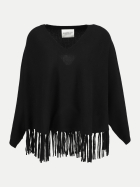 Robert Ley Poncho aus Woll-Kaschmir-Mix 999-black bei Robert Ley