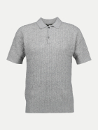 FTC Cashmere Strickpolo mit Zopfmuster 907silverstone bei Robert Ley