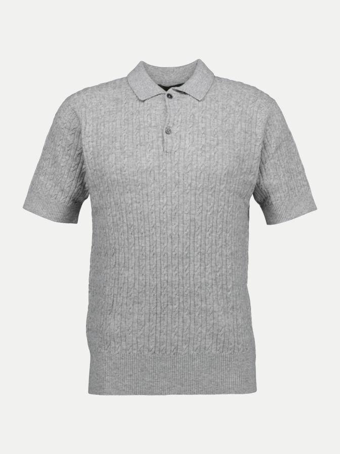 FTC Cashmere Strickpolo mit Zopfmuster bei Robert Ley