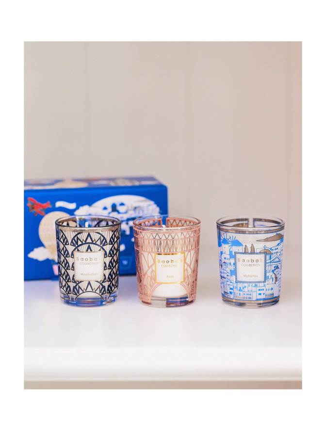 Baobab 3er Set Kerzen MANHATTAN-PARIS-MYKONOS bei Robert Ley