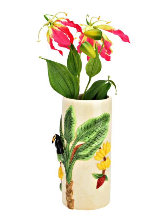 G.WURM Vase Baum/Papagai 10x22x12 bei Robert Ley