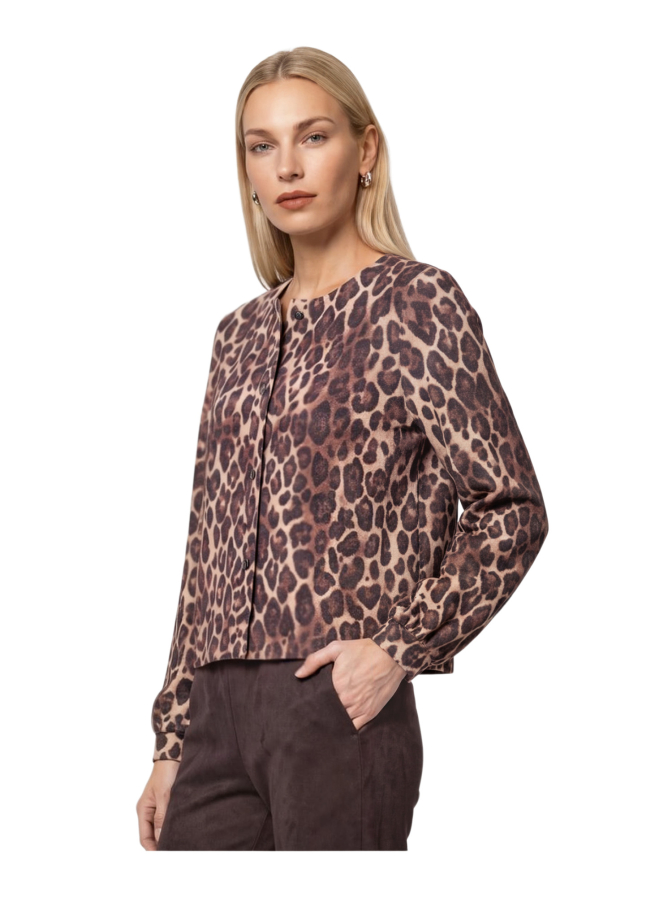 Monari Strickjacke mit Leomuster bei Robert Ley