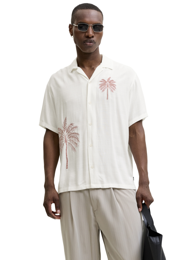Jack & Jones Kurzarmhemd mit Palmenstickerei bei Robert Ley
