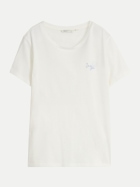 Tom Tailor Denim T-Shirt mit Stickerei auf der Brust 10332-off white bei Robert Ley