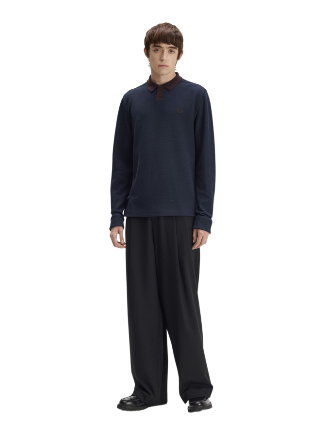 Fred Perry Langarm Poloshirt aus Jacquardstoff bei Robert Ley