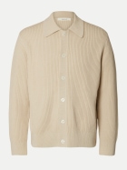 SELECTED HOMME Strickjacke mit Polokragen 184679-Oatmeal bei Robert Ley
