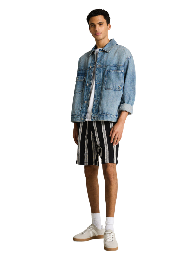 Tom Tailor Denim Relaxed- Fit Shorts mit Streifenmuster bei Robert Ley