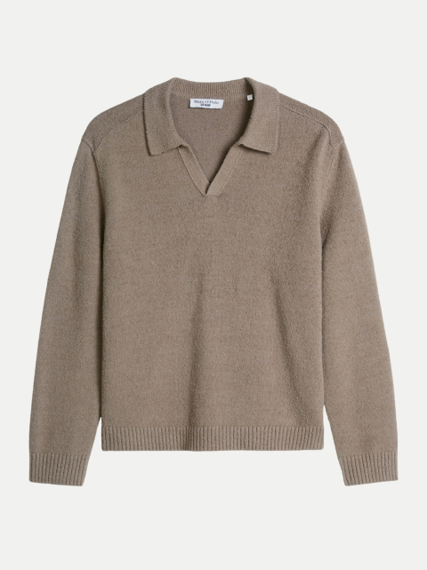 Marc O'Polo DENIM Bouclé-Pullover mit Polo-Ausschnitt bei Robert Ley