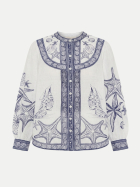 Farm Rio Bluse mit Küsten-Schal coast scarf off-white bei Robert Ley