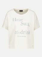 Monari Kurzarm Sweatshirt mit Schriftzug 143-marble bei Robert Ley