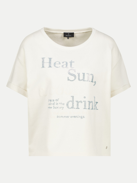 Monari Kurzarm Sweatshirt mit Schriftzug bei Robert Ley
