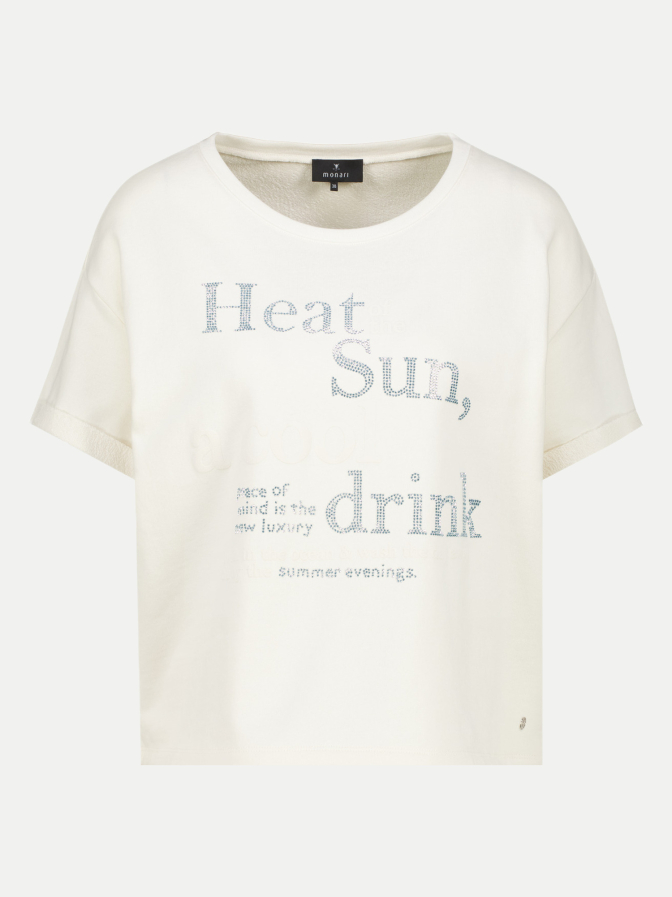 Monari Kurzarm Sweatshirt mit Schriftzug bei Robert Ley