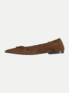 Pao Leder-Ballerina Nappa Moro Suede Castagno bei Robert Ley