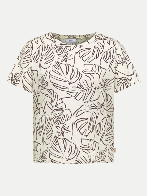 Cecil T-Shirt mit Blätterprint bei Robert Ley