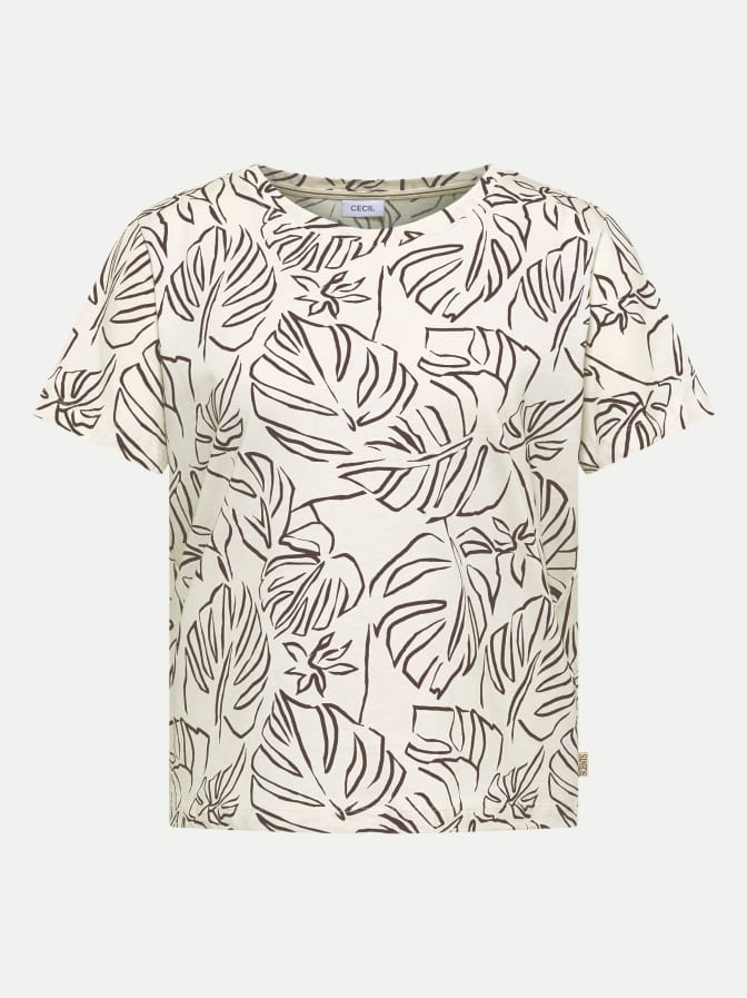 Cecil T-Shirt mit Blätterprint bei Robert Ley