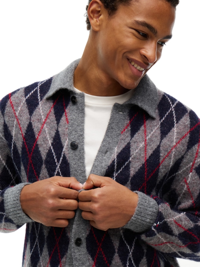 Tommy Hilfiger Argyle-Cardigan mit Alpaka-Anteil bei Robert Ley