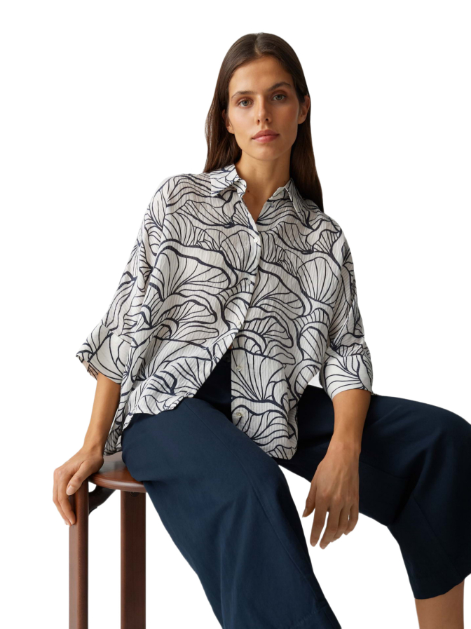 Opus Printbluse Fashell mit Webstreifen bei Robert Ley
