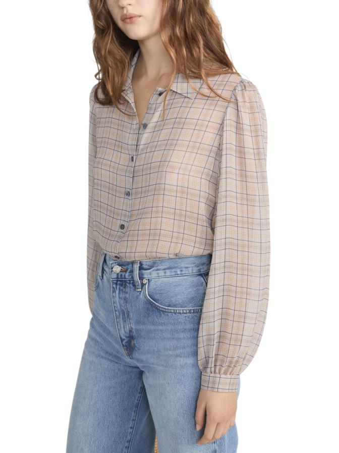 Frame Seidenbluse mit Karomuster bei Robert Ley