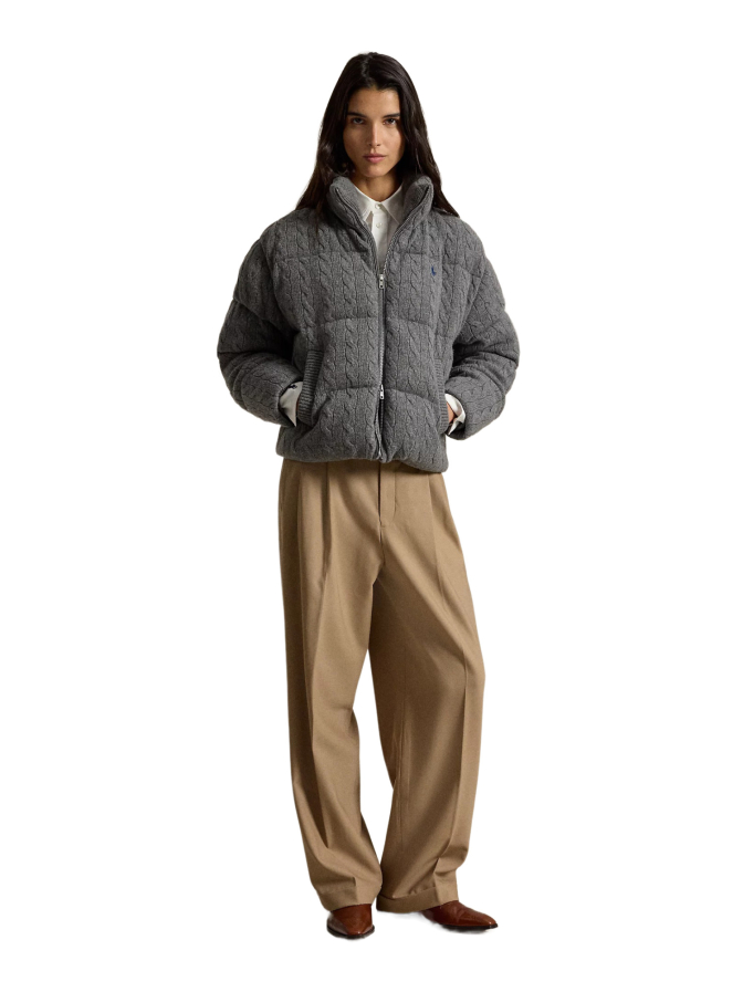 Polo Ralph Lauren Woll-Kaschmir-Pufferjacke mit Zopfmuster bei Robert Ley
