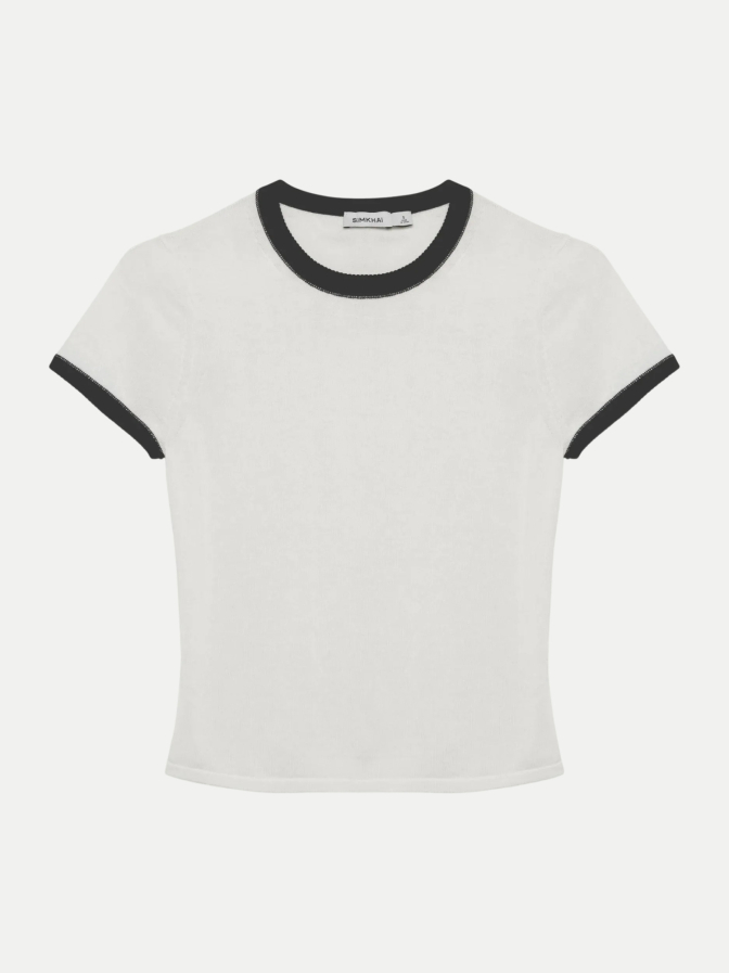 SIMKHAI T-Shirt Carmen aus Baumwoll-Seide-Mix bei Robert Ley