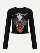 Ed Hardy Slim-Fit Shirt Heart Cross black-black bei Robert Ley