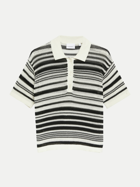 Comma Poloshirt aus Ajourstrick bei Robert Ley
