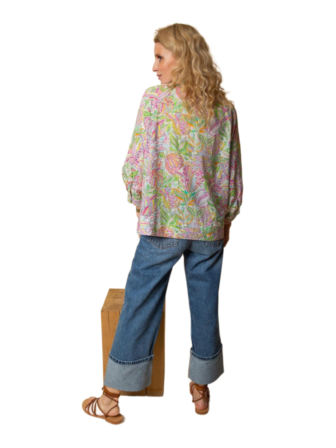 Emily Van Den Bergh Tunika Bluse mit Allover-Print bei Robert Ley
