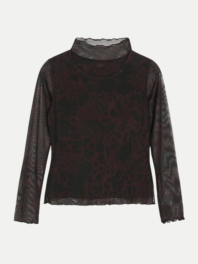 s.Oliver BLACK LABEL Mesh-Shirt mit Leo-Muster bei Robert Ley