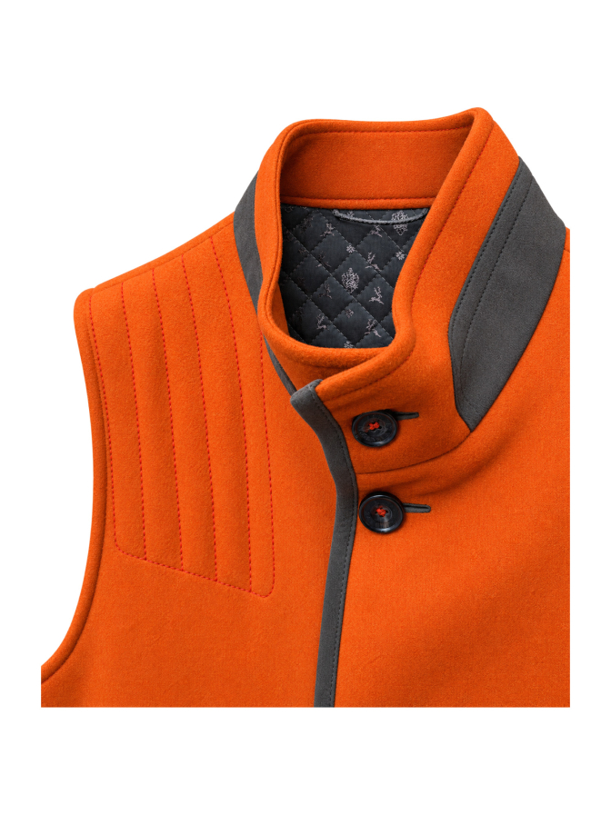 Habsburg Weste Kerscheneck Signalorange bei Robert Ley