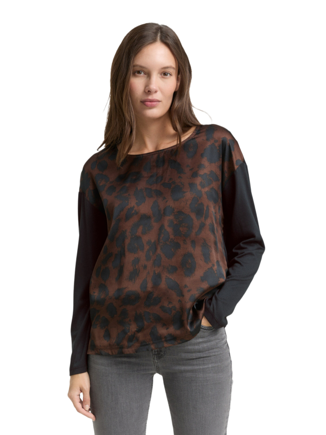 Tom Tailor Casual Langarmshirt mit Leo-Print bei Robert Ley
