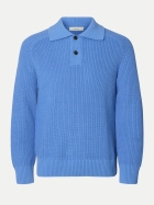 Selected Langarm-Poloshirt 228135-Granada Sky bei Robert Ley